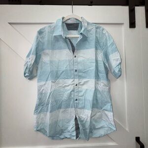 Calvin Klein Jeans Blue and White Casual Button Down Shirt